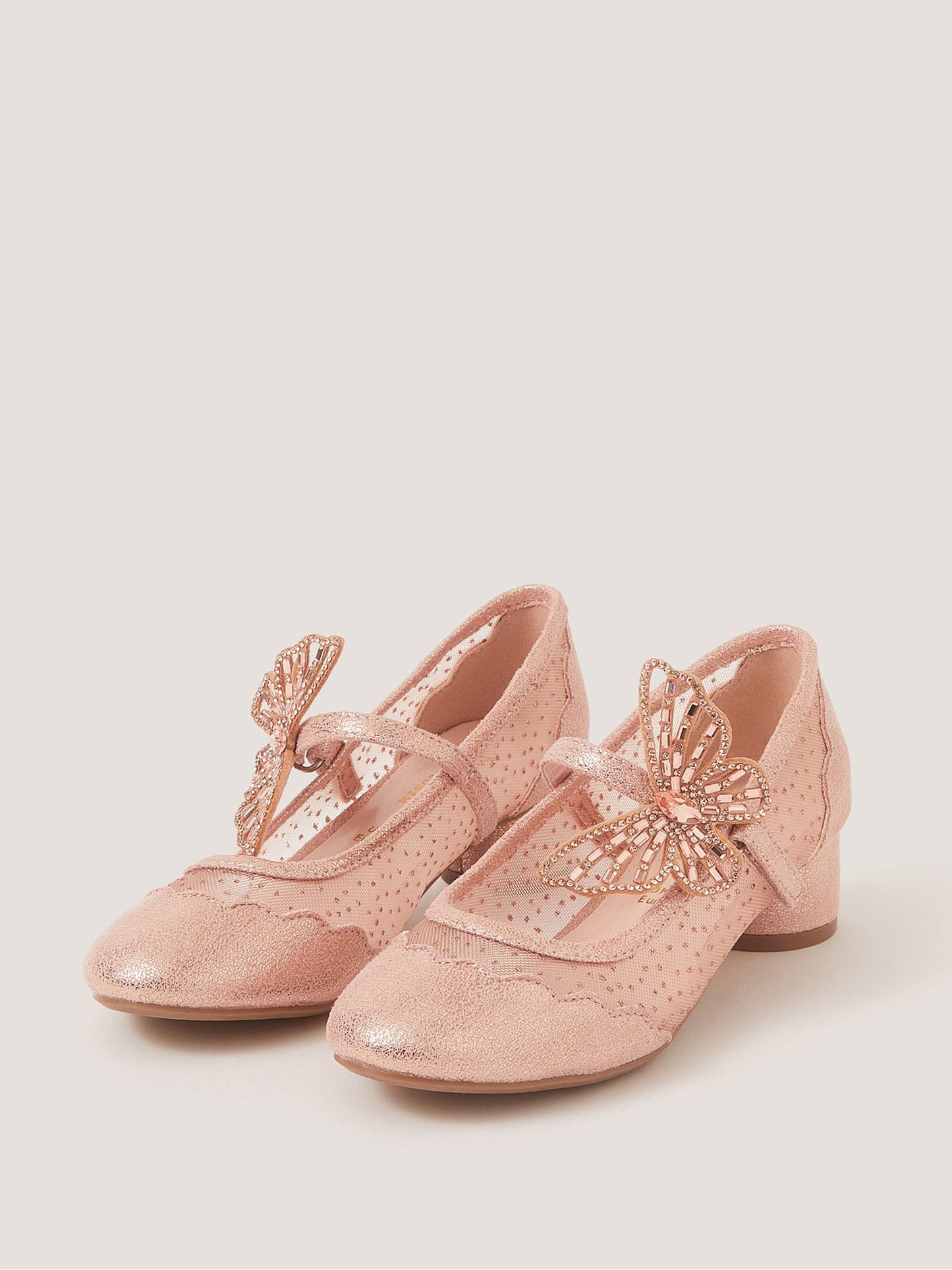 Monsoon Gold Butterfly Polka Dot Mesh Heels image 1