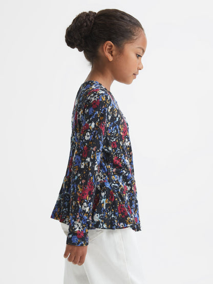 Dsiney Kidz - Reiss Navy Print Jackie 4-9 yrs Printed Jersey Top image 4