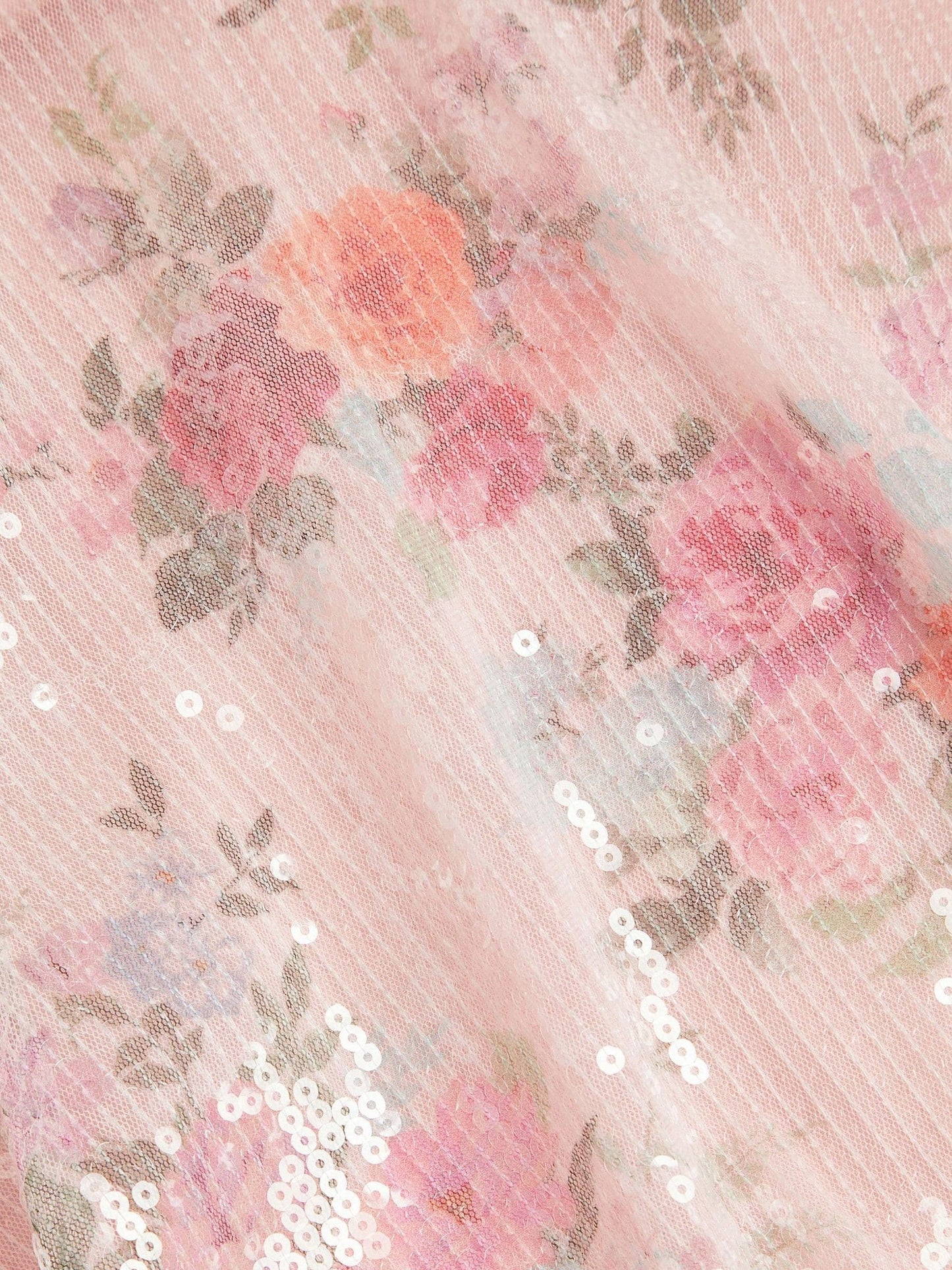Dsiney Kidz - Monsoon Pink Fern Floral Sequin Party Dress image 3