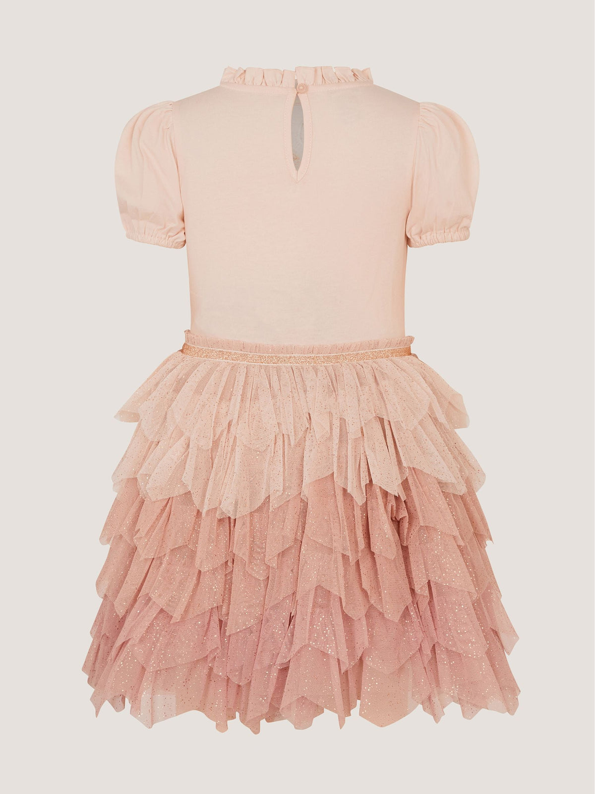 Dsiney Kidz - Monsoon Pink Unicorn Embellished Tiered Disco Dress image 3