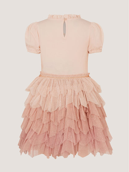 Dsiney Kidz - Monsoon Pink Unicorn Embellished Tiered Disco Dress image 3