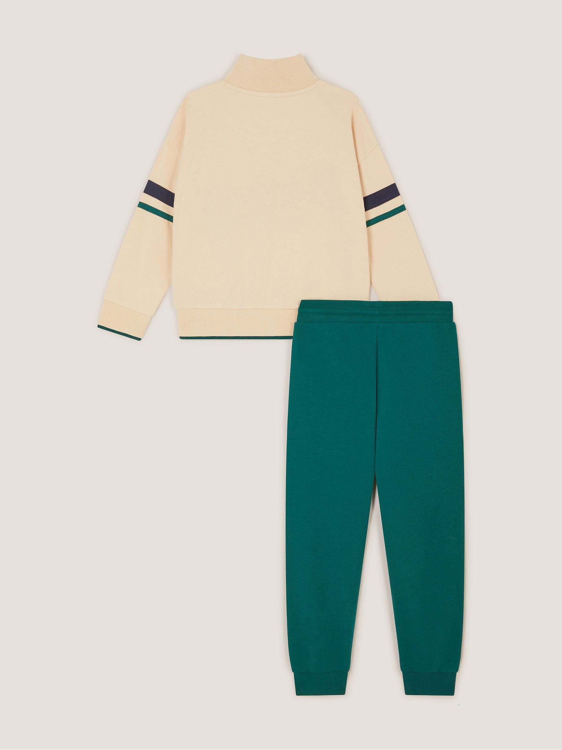 Dsiney Kidz - Monsoon Green Slogan Half Zip Sweatshirt & Joggers Set image 2