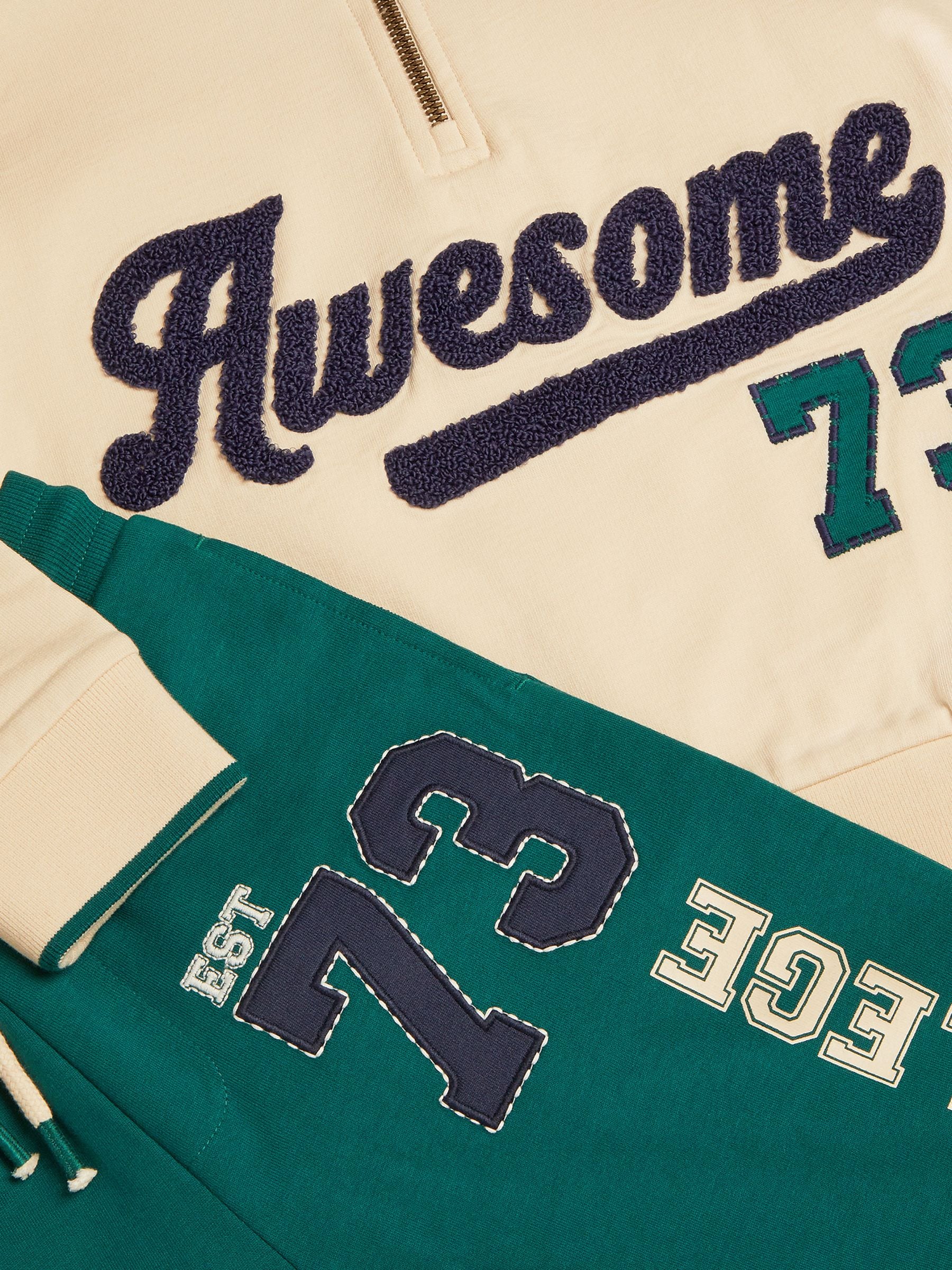 Dsiney Kidz - Monsoon Green Slogan Half Zip Sweatshirt & Joggers Set image 3
