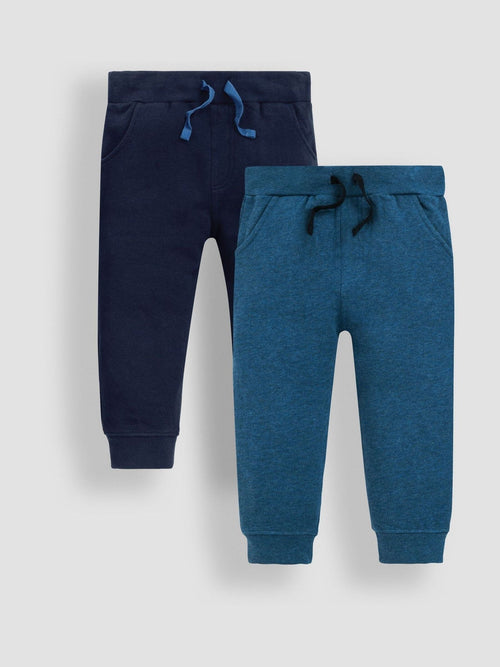 JoJo Maman Bébé Navy Blue & Indigo Blue 2-Pack Joggers image 1