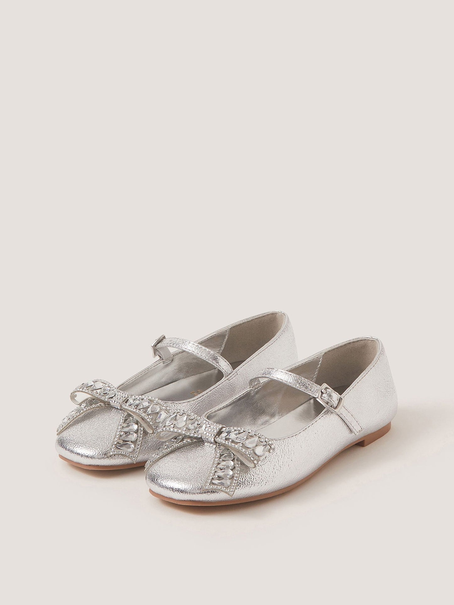 Monsoon Silver Gemstone Bow Ballet Flats image 1