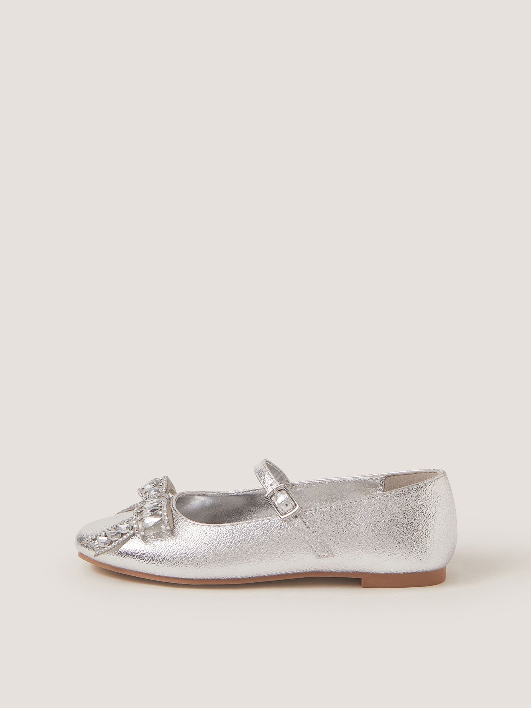 Monsoon Silver Gemstone Bow Ballet Flats image 2