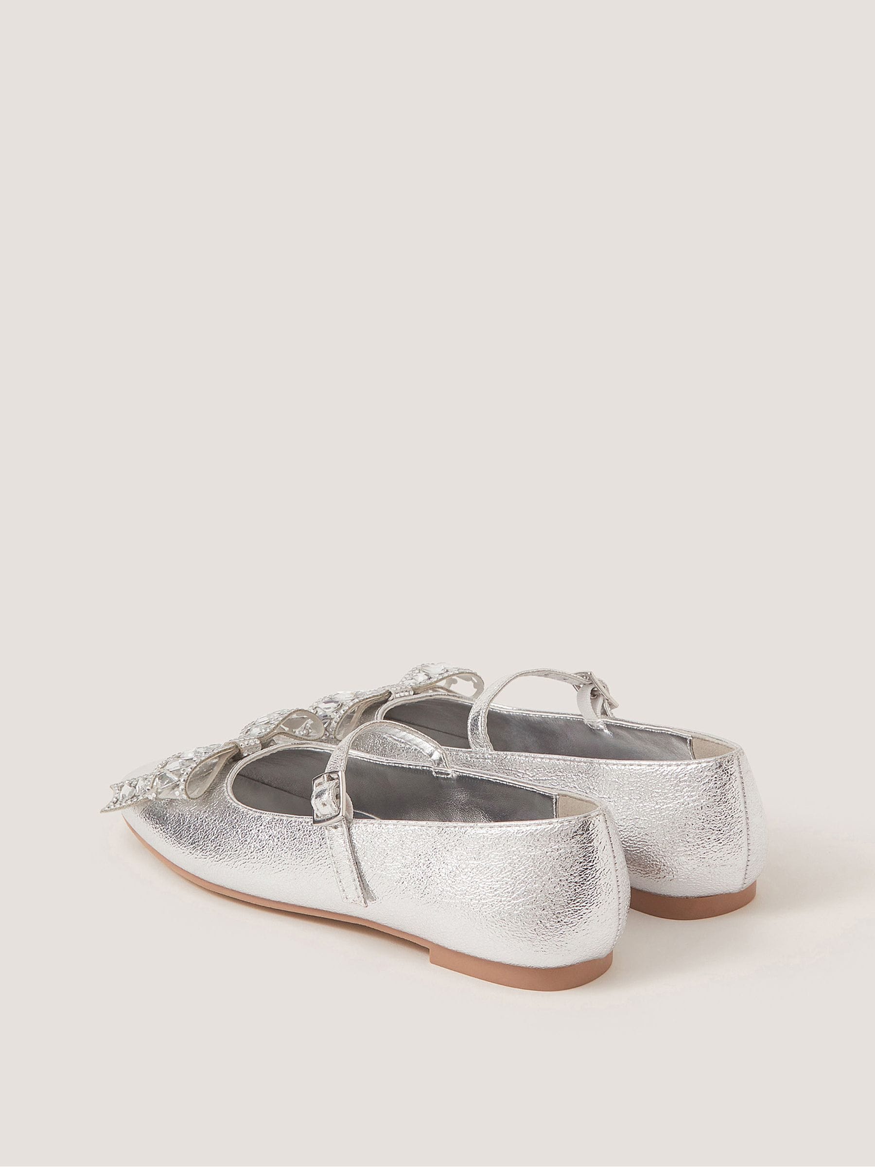 Monsoon Silver Gemstone Bow Ballet Flats image 3