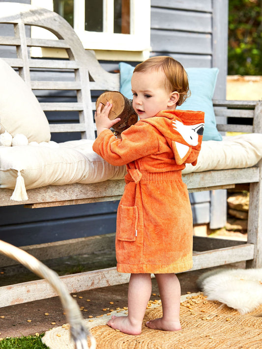 JoJo Maman Bébé Rust Orange Cotton Towelling Robe image 1