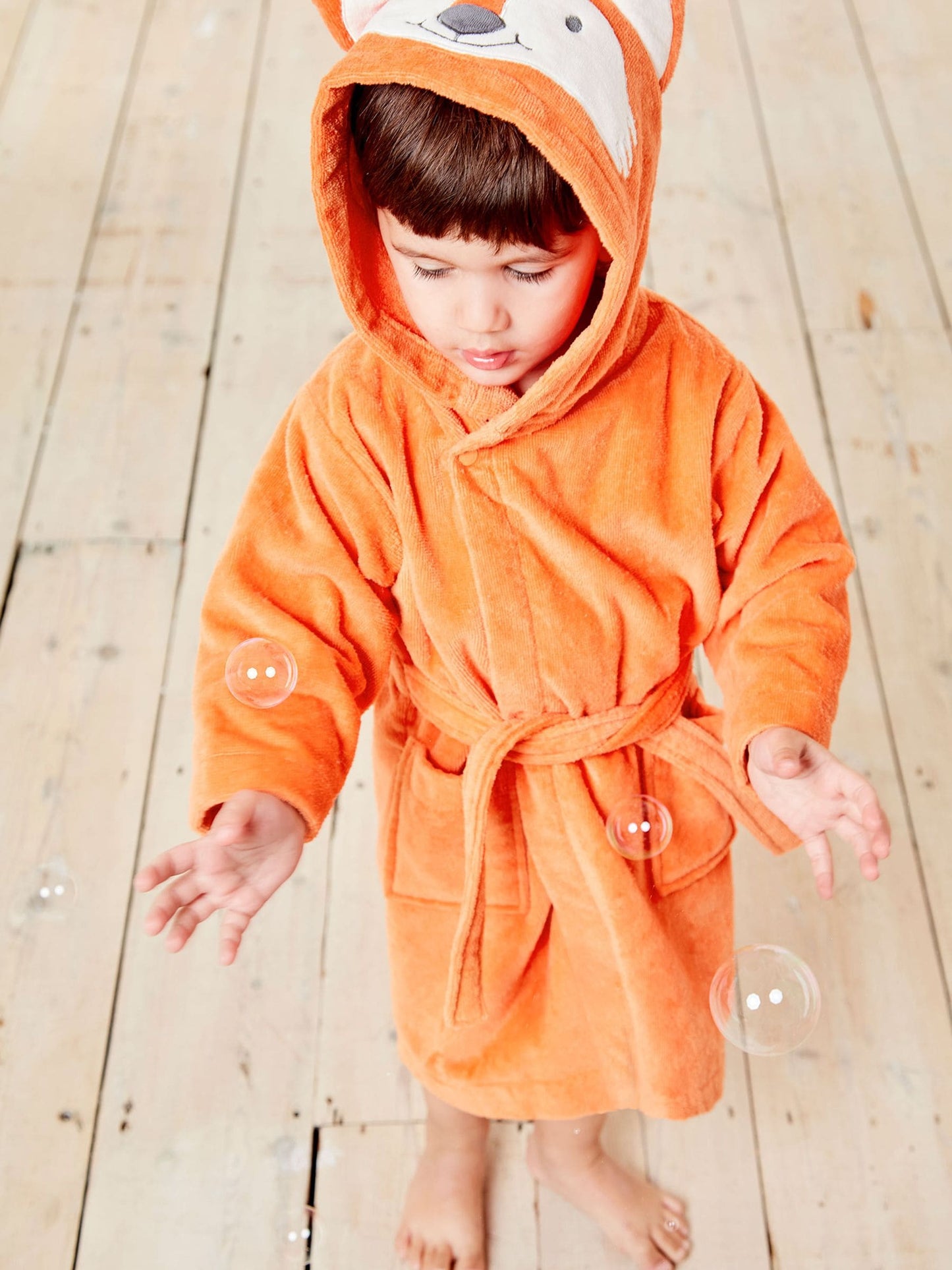 JoJo Maman Bébé Rust Orange Cotton Towelling Robe image 3