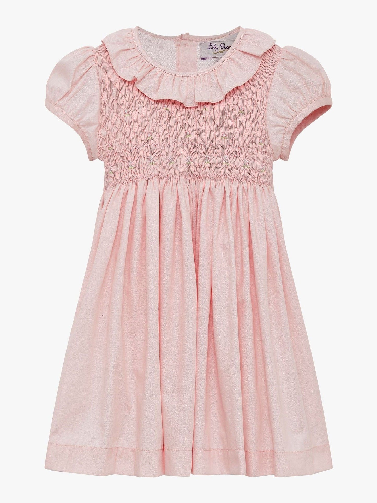 Trotters London Pink Willow 100% Cotton Hand Smocked Dress image 1