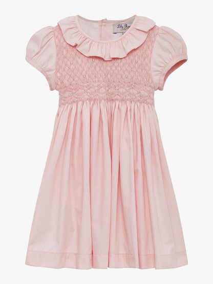 Trotters London Pink Willow 100% Cotton Hand Smocked Dress image 1