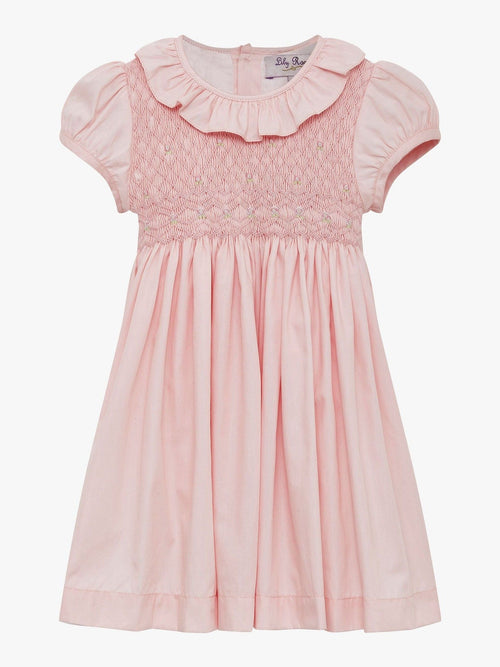 Trotters London Pink Willow 100% Cotton Hand Smocked Dress image 1