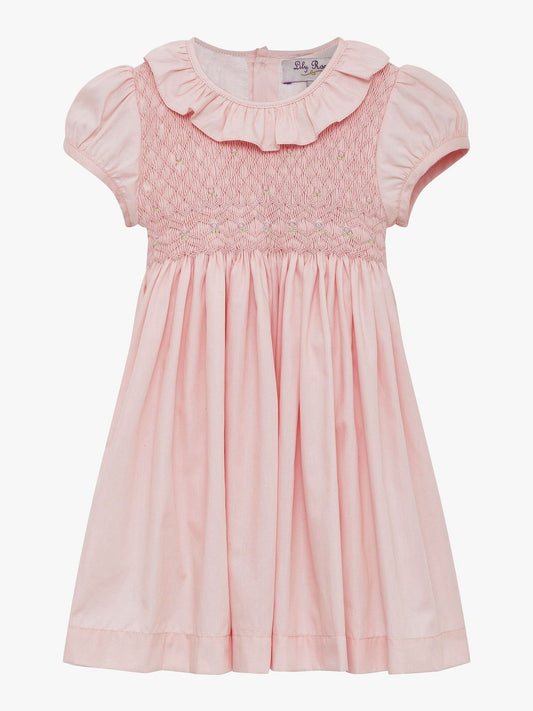 Trotters London Pink Willow 100% Cotton Hand Smocked Dress image 1