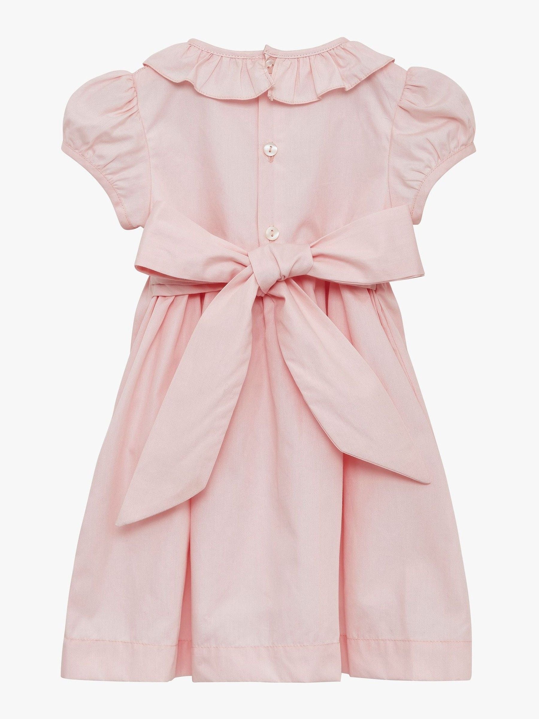 Trotters London Pink Willow 100% Cotton Hand Smocked Dress image 2