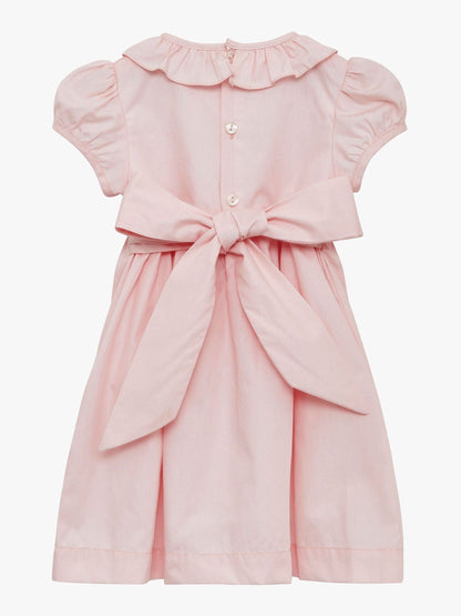Trotters London Pink Willow 100% Cotton Hand Smocked Dress image 2