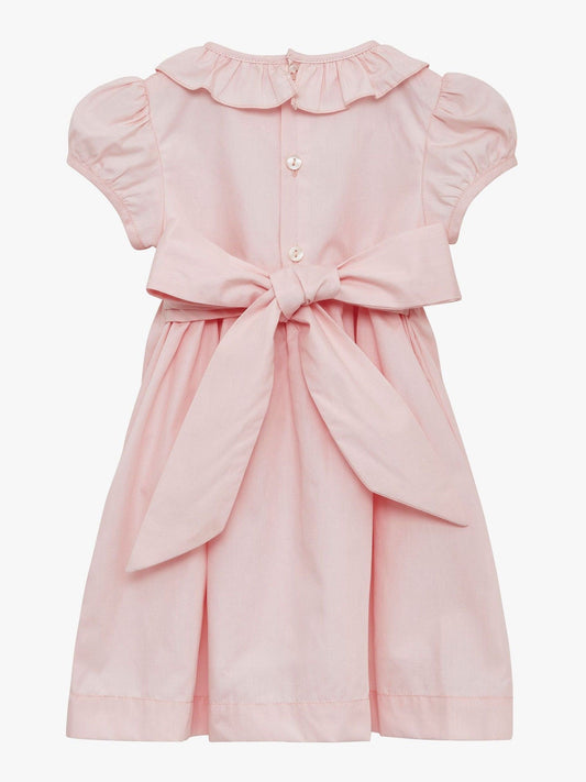 Trotters London Pink Willow 100% Cotton Hand Smocked Dress image 2