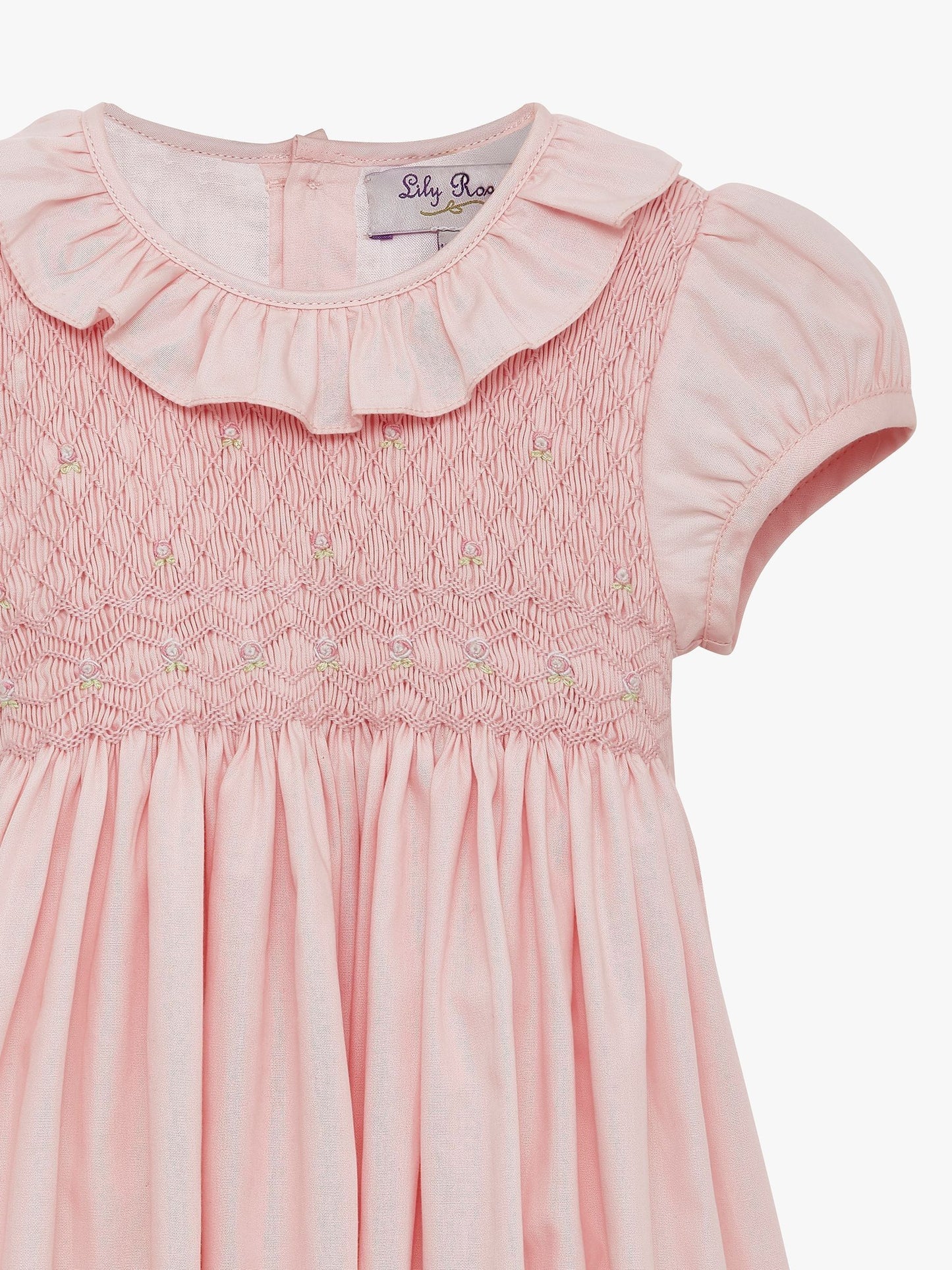 Trotters London Pink Willow 100% Cotton Hand Smocked Dress image 3