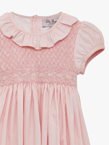 Trotters London Pink Willow 100% Cotton Hand Smocked Dress image 3