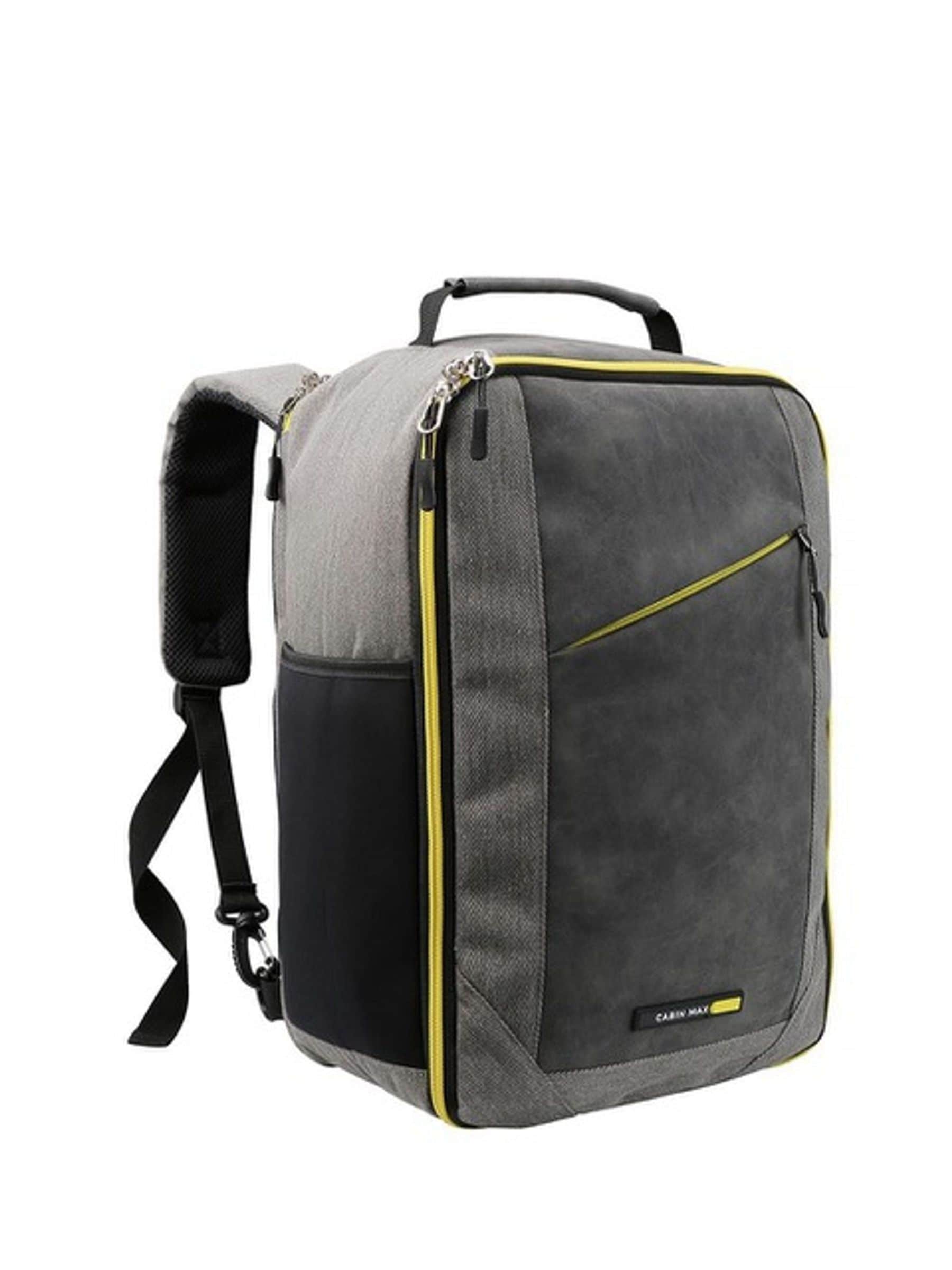 Cabin Max Grey & Yellow Manhattan Cabin Travel Bag 40x20x25 Shoulder Bag and Backpack image 1