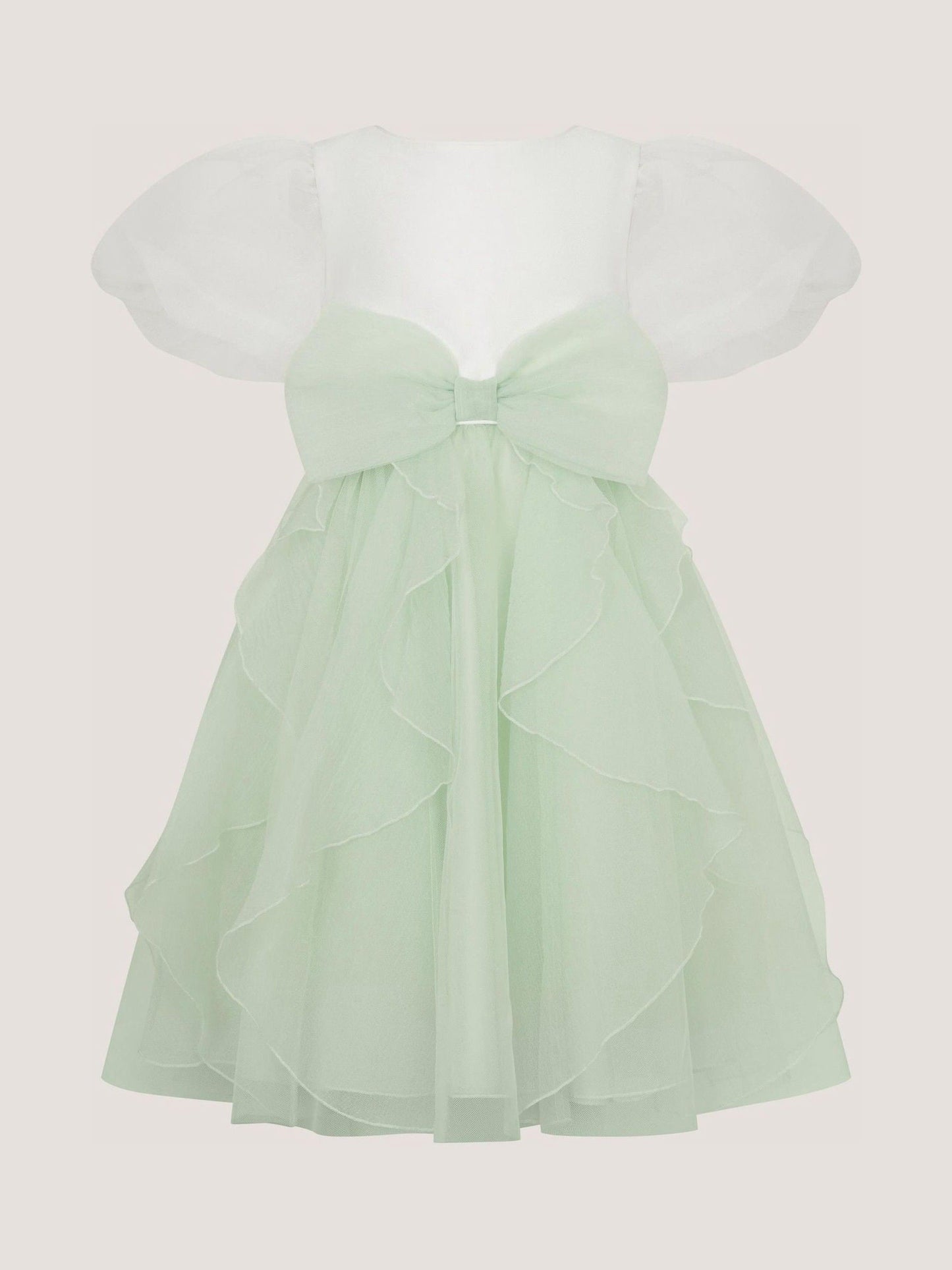 Dsiney Kidz - Monsoon Green Raphela Puff Sleeve Bow Party Dress image 2