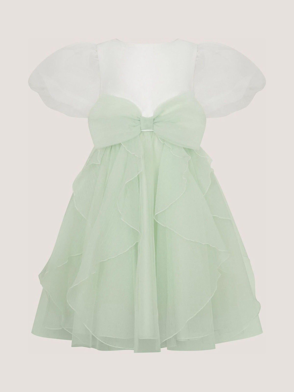 Dsiney Kidz - Monsoon Green Raphela Puff Sleeve Bow Party Dress image 2