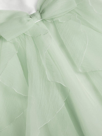 Dsiney Kidz - Monsoon Green Raphela Puff Sleeve Bow Party Dress image 3