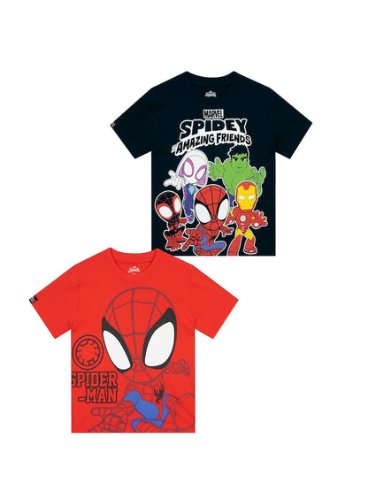 Character Red Marvel Spidey And His Amazing Friends T-Shirts 2 Pack