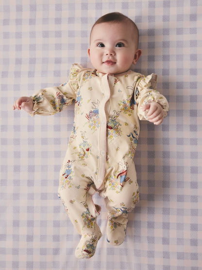 Cream Bunny Cath Kidson Bunny Baby Sleepsuit