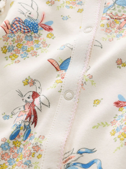 Cream Bunny Cath Kidson Bunny Baby Sleepsuit