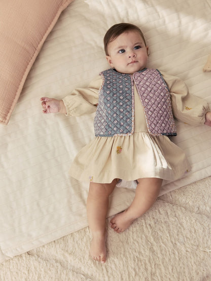 Cream Floral Baby Dress and Gilet Set 2 Piece (0mths-2yrs)