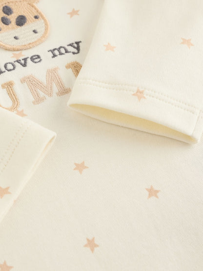 Cream Giraffe I Love My Mummy Baby Bodysuits 1 Pack