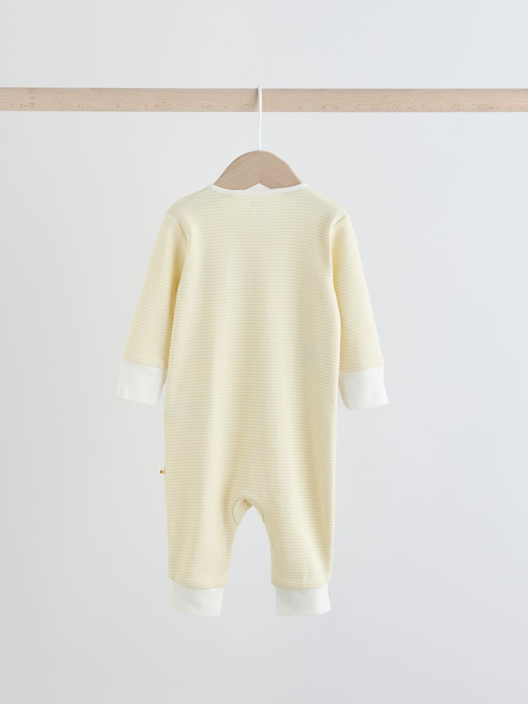 Cream Hamish Two Way Zip Baby Sleepsuits 3 Pack (0mths-3yrs)