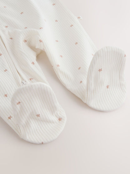 Cream Hello World Baby Sleepsuit and Hat Set Immediate