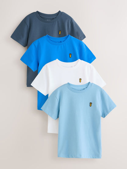 Dsiney Kidz - Blue Short Sleeve Stag Embroidered T-Shirts 4 Pack (3-16yrs) image 1
