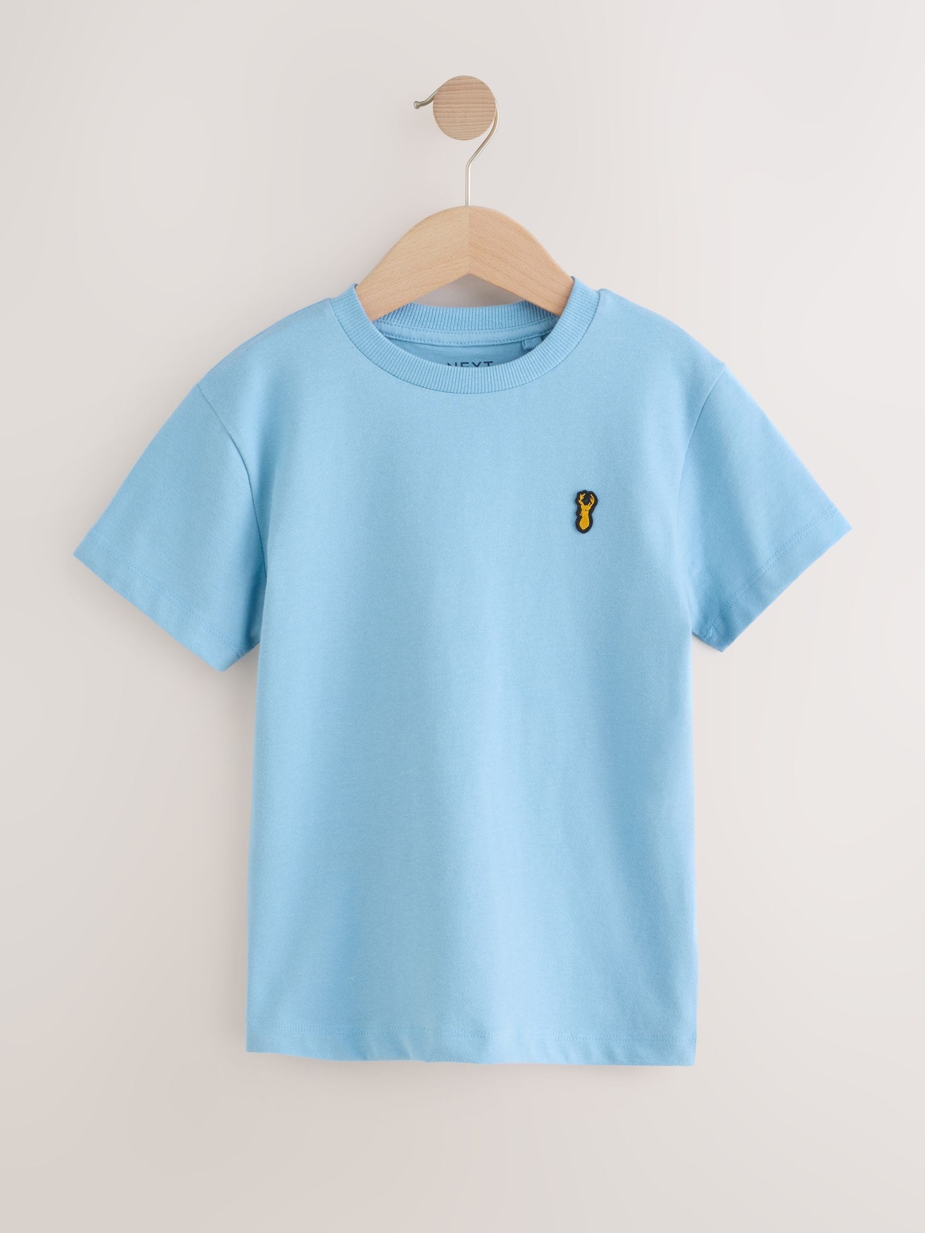 Dsiney Kidz - Blue Short Sleeve Stag Embroidered T-Shirts 4 Pack (3-16yrs) image 4