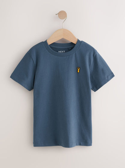 Dsiney Kidz - Blue Short Sleeve Stag Embroidered T-Shirts 4 Pack (3-16yrs) image 6