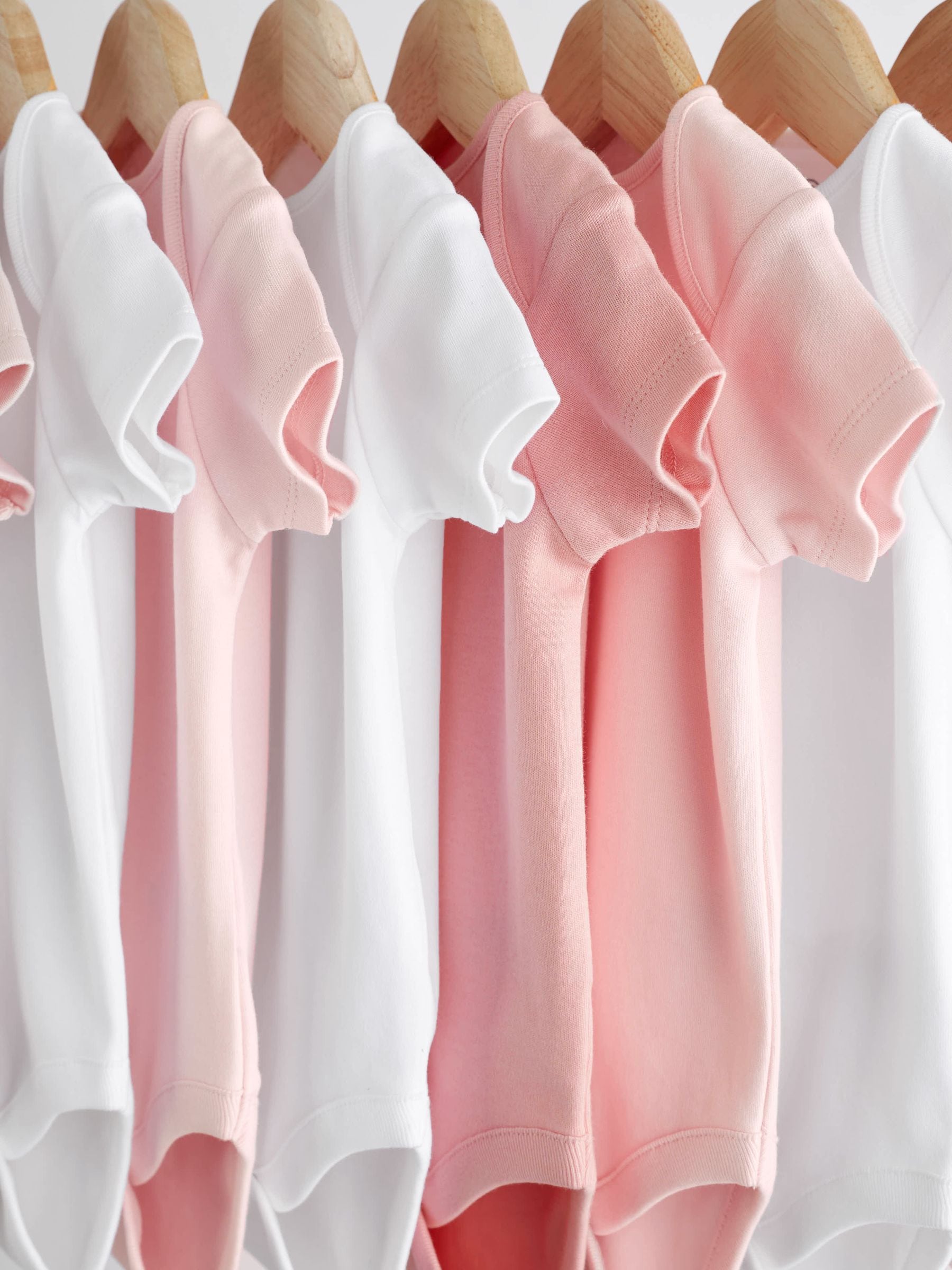 Pink/White 10 Pack Essential Short Sleeve Baby Bodysuits image 4