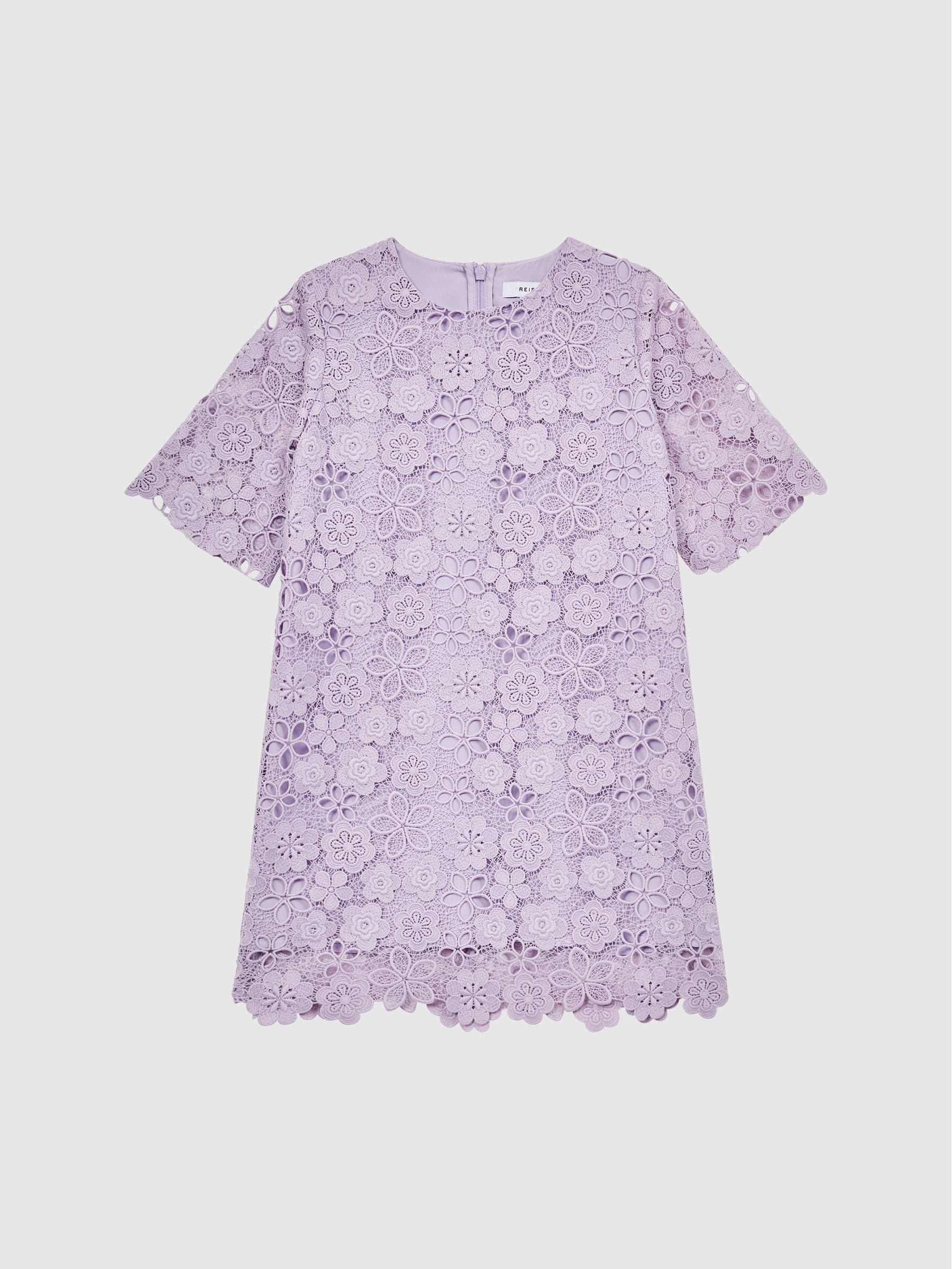 Reiss Lilac Susie 4-9 yrs Lace T-Shirt Dress image 2