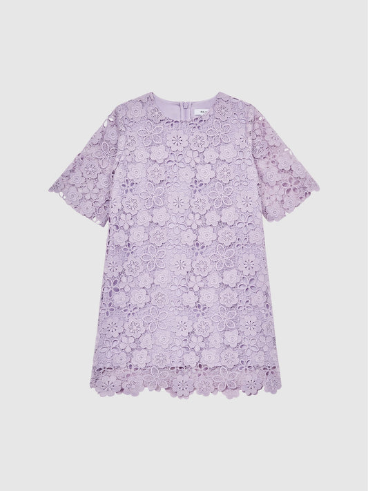 Reiss Lilac Susie 4-9 yrs Lace T-Shirt Dress image 2