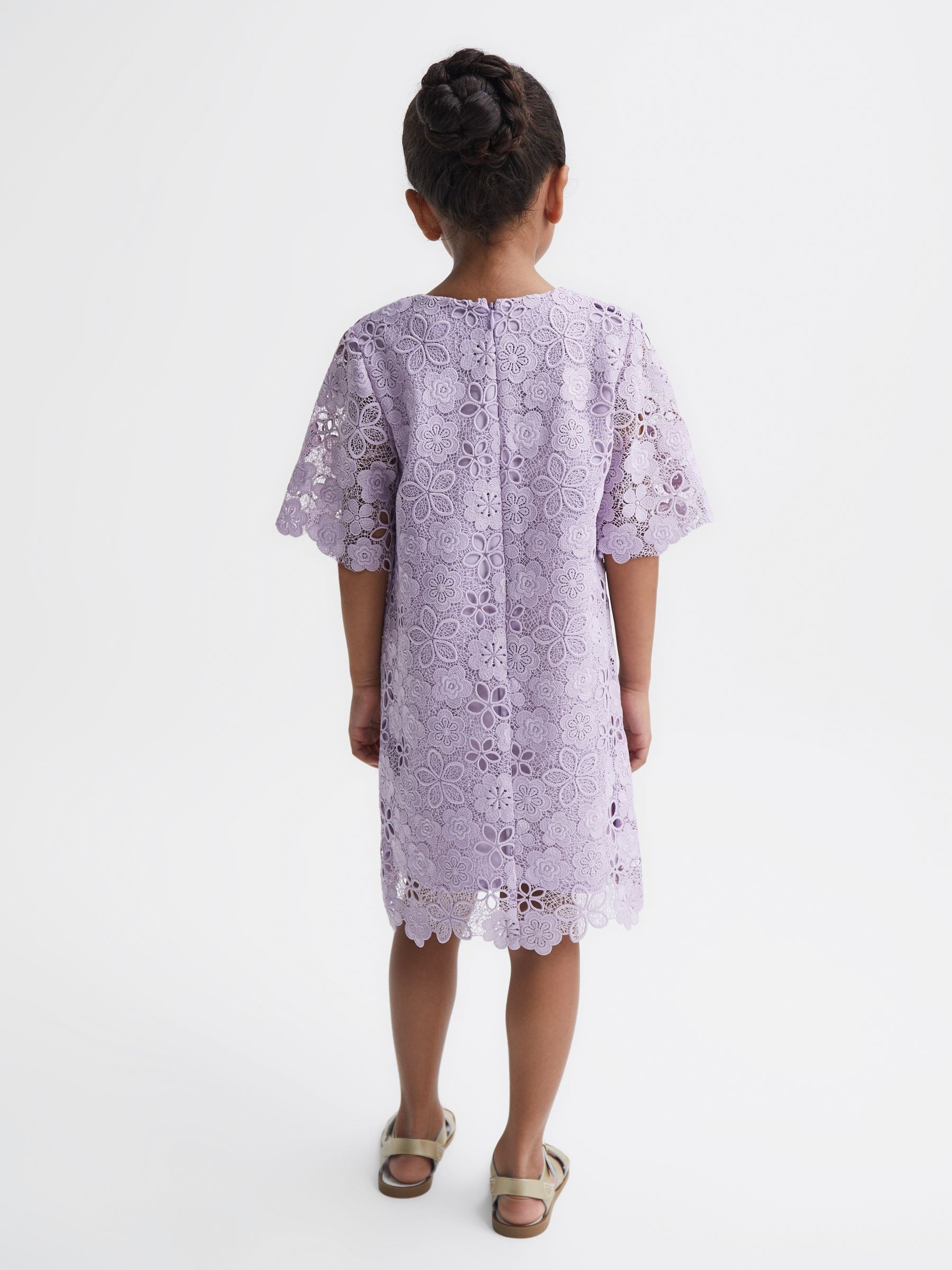 Reiss Lilac Susie 4-9 yrs Lace T-Shirt Dress image 5