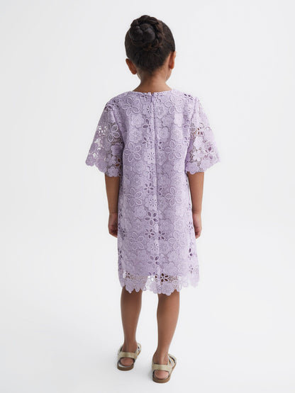 Reiss Lilac Susie 4-9 yrs Lace T-Shirt Dress image 5