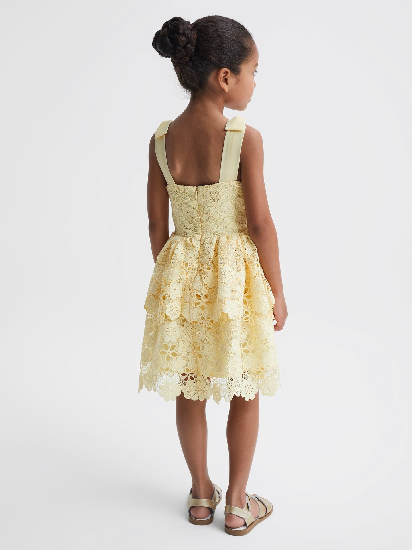 Dsiney Kidz - Reiss Lemon Bethany 4-9 yrs Bow Strap Lace Dress image 5