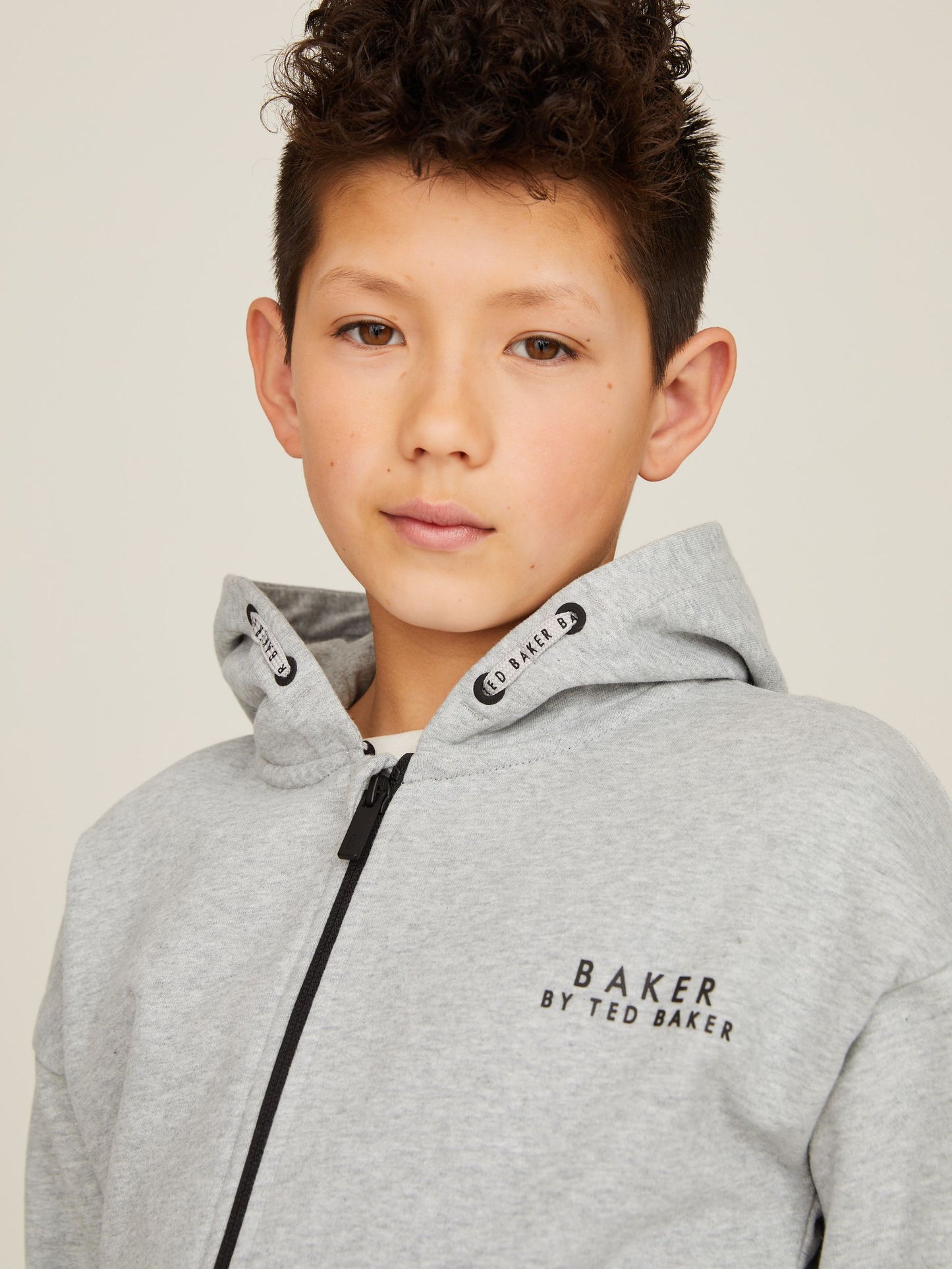 Dsiney Kidz - Baker by Ted Baker Grey Baker by Ted Baker Zip Through Hoodie and Jogger Set image 3