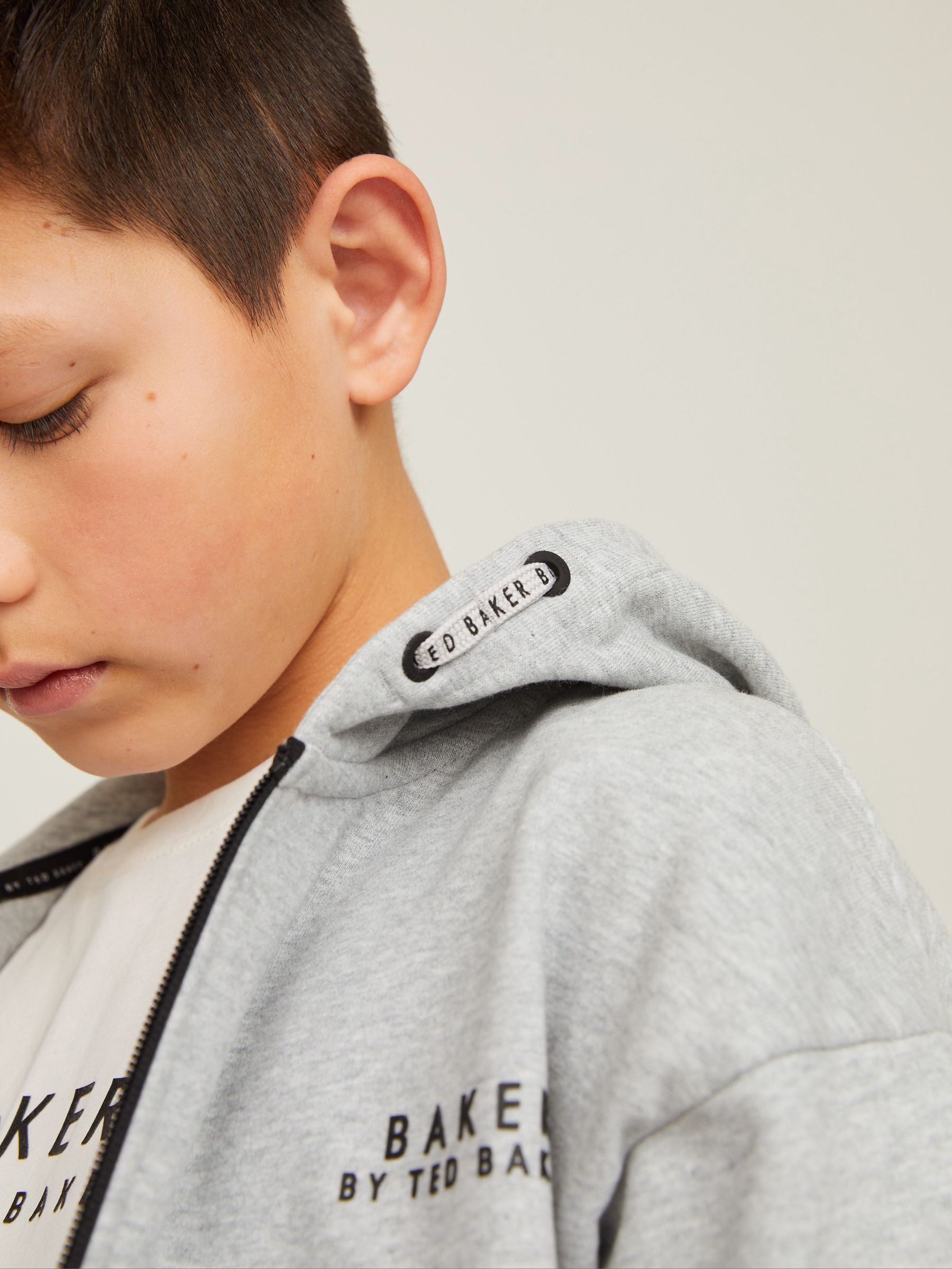 Dsiney Kidz - Baker by Ted Baker Grey Baker by Ted Baker Zip Through Hoodie and Jogger Set image 4