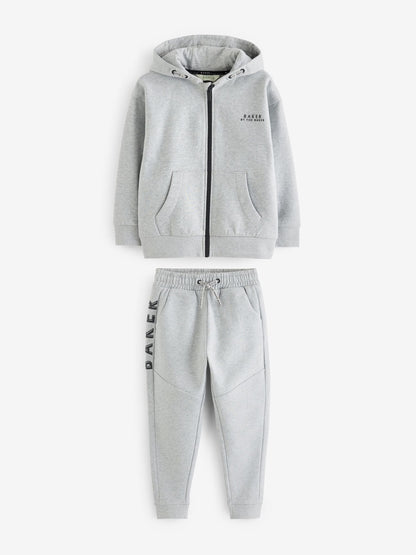 Dsiney Kidz - Baker by Ted Baker Grey Baker by Ted Baker Zip Through Hoodie and Jogger Set image 8