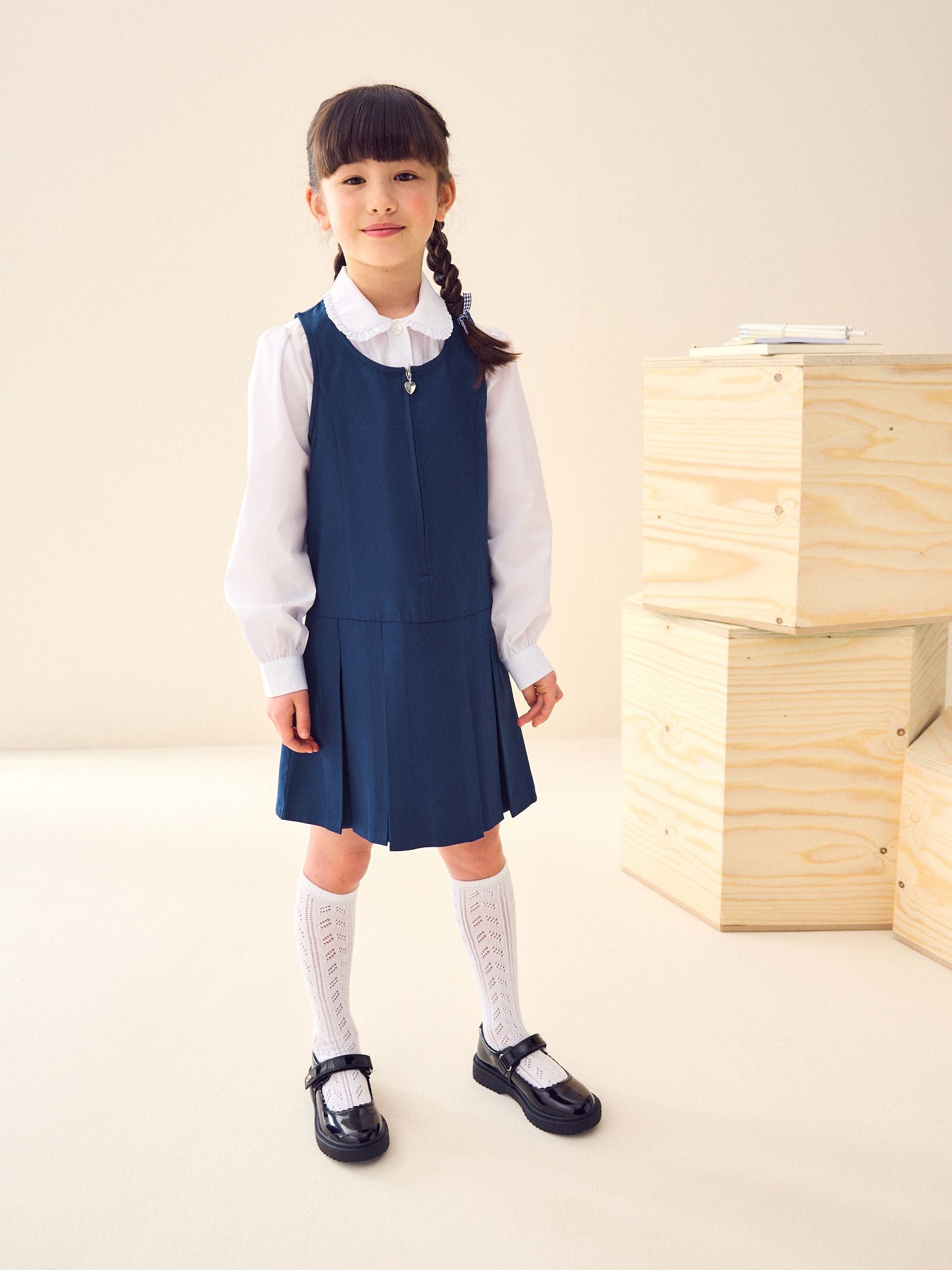 Royal Blue Regular Fit Zip Front School Pinafore (3-14yrs) image 1