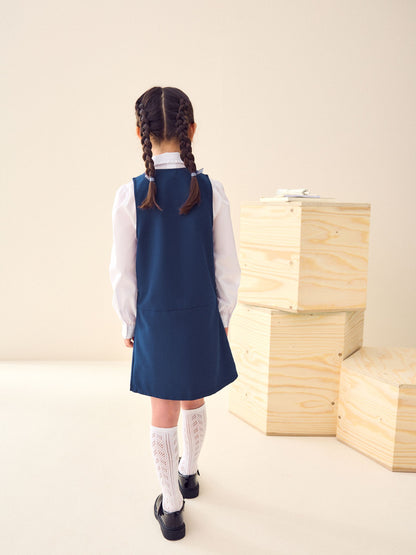 Royal Blue Regular Fit Zip Front School Pinafore (3-14yrs) image 3