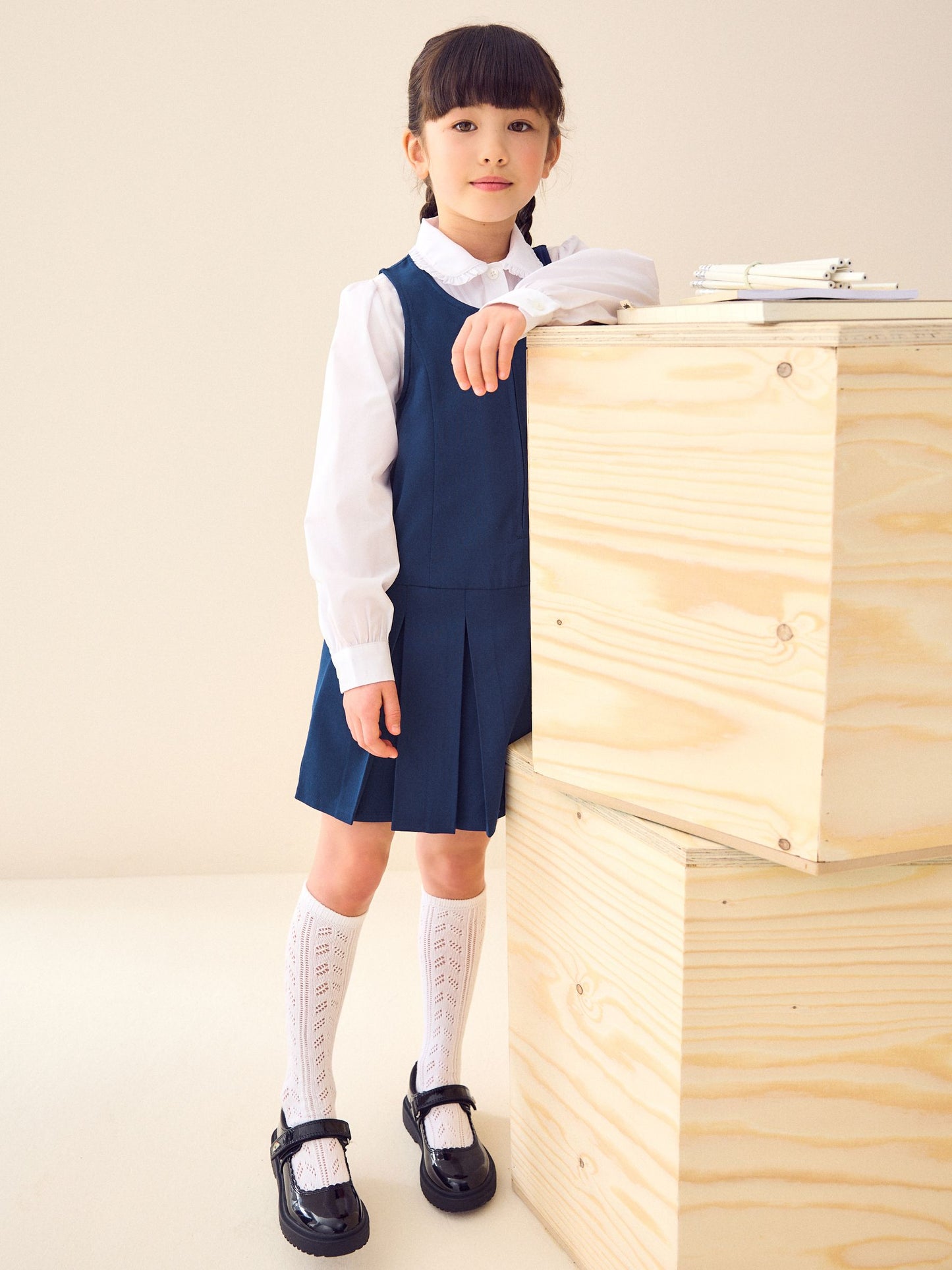 Royal Blue Regular Fit Zip Front School Pinafore (3-14yrs) image 4