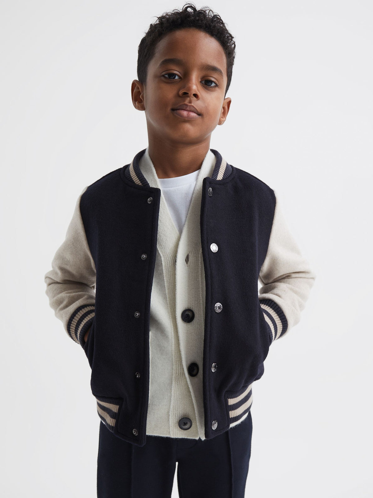 Dsiney Kidz - Reiss Navy Kansas Varsity Bomber Jacket image 3