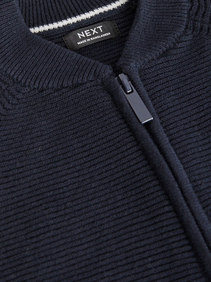 Navy Zip Through Cardigan (3mths-7yrs)